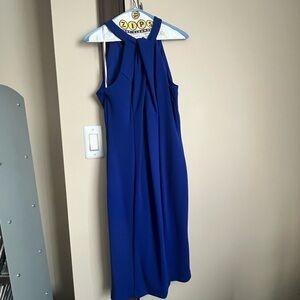 julia jordan Cobalt Blue Halter Midi Dress